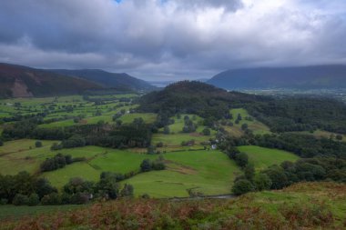 Yeşil dağları olan güzel bir manzara 