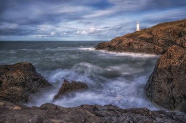 Trevose deniz feneri Cornwall, İngiltere