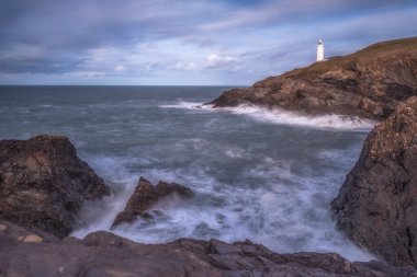 Trevose deniz feneri Cornwall, İngiltere