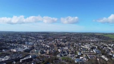 Truro 'nun ve İngiltere' nin havadan çekilmiş görüntüsü. 