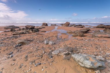 Watergate Körfezi Cornwall, İngiltere, İngiltere Sörf Sahili