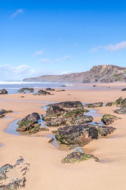 Watergate Körfezi Cornwall, İngiltere, İngiltere Sörf Sahili