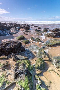 Watergate Körfezi Cornwall, İngiltere, İngiltere Sörf Sahili