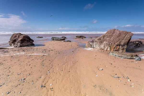 Watergate Körfezi Cornwall, İngiltere, İngiltere Sörf Sahili