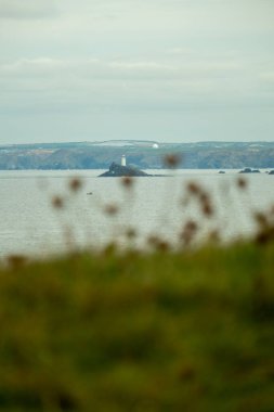 Arkasında bir göl olan güzel bir manzara.