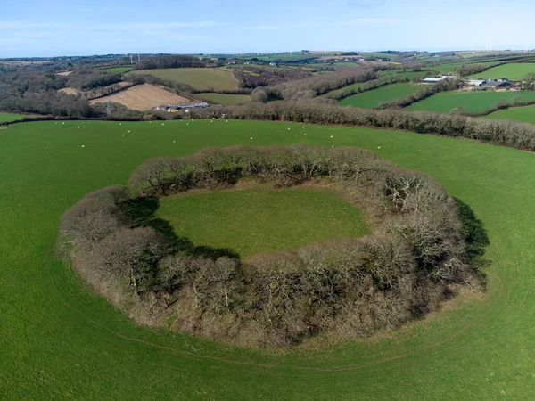 Penventinnie round Iron Age, fort near Truro, Cornwall, England, UK