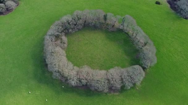 Imagens aéreas drone de Penventinnie redondo Iron Age fort perto de truro cornwall inglaterra uk — Vídeo de Stock