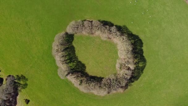Letecké drone záběry Penventinnie kolo Iron Age pevnost v blízkosti truro cornwall england uk — Stock video