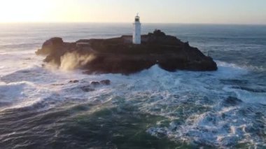 Godrevy deniz feneri hava aracı görüntüsü deniz manzarası 