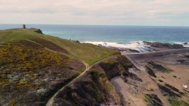 Буда берегова лінія повітряний кукурудзяний мур Англія — стокове відео