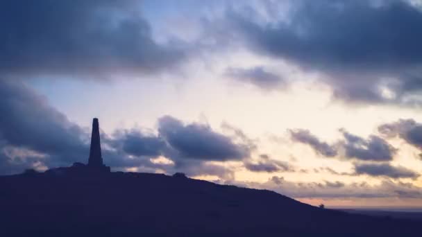 Timelapse al tramonto carn brea vicino a Redruth Cornovaglia Inghilterra uk — Video Stock