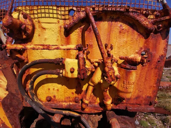 Paslı Eski Makine Kahverengi Sarı Soyut Doku — Stok fotoğraf
