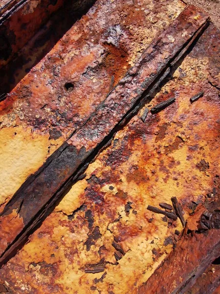 Rusty Máquinas Antigas Marrom Amarelo Textura Abstrata — Fotografia de Stock