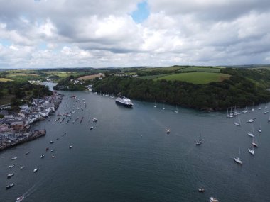 Fowey Cornwall İngiltere haliçteki hava aracı 