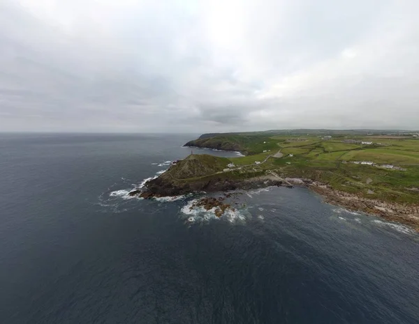 Cabo Cornwall Desde Aire Inglaterra Reino Unido Avión Tripulado — Foto de Stock