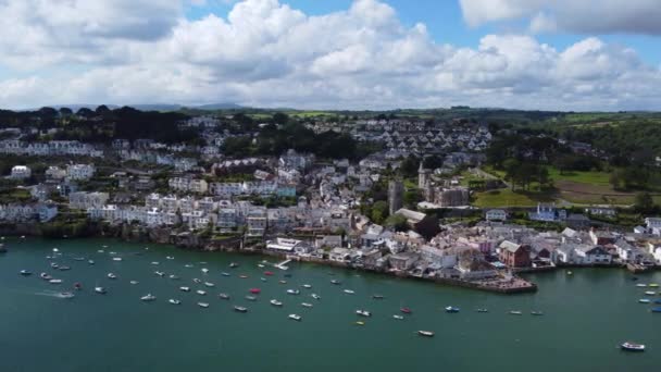 My MovieFowey harbour aerial drone cornwall england uk near polruan — Vídeo de Stock