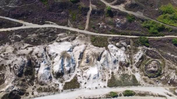 Trilha Mineração Bissoe Rota Ciclo Cornwall Inglaterra Drone Aéreo — Vídeo de Stock
