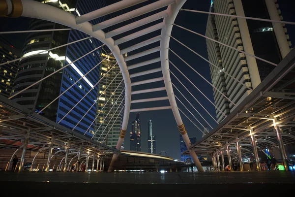 Öffentlicher Skywalk Bangkoker Innenstadtplatz Einer Geschäftszone — Stockfoto