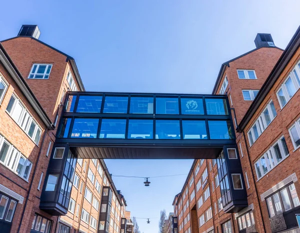 Stockholm Sweden April 2021 High Bridge Made Metal Glass Street — Stock Photo, Image