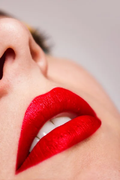 Lábios vermelhos sexy — Fotografia de Stock