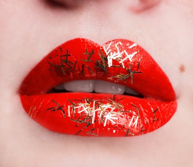 Slightly red lips clipart
