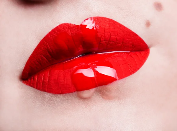 Slightly red lips — Stock Photo, Image