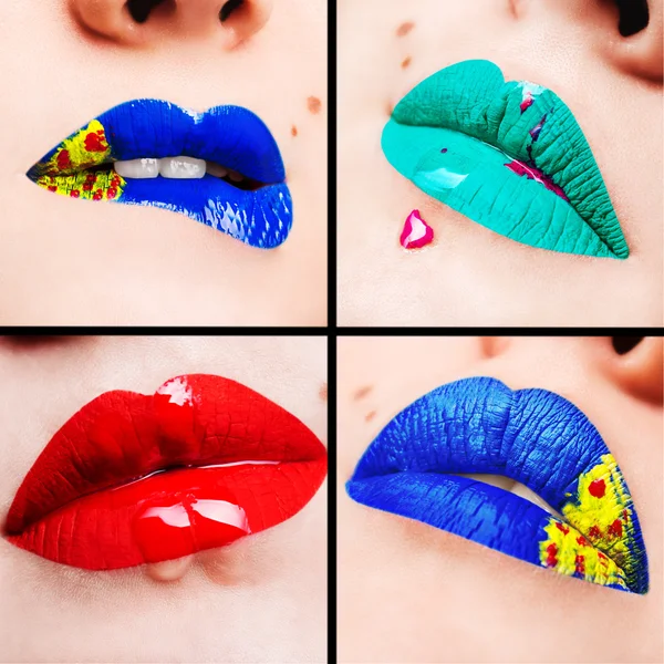Sexy çeşitli zengin renkler dudakları