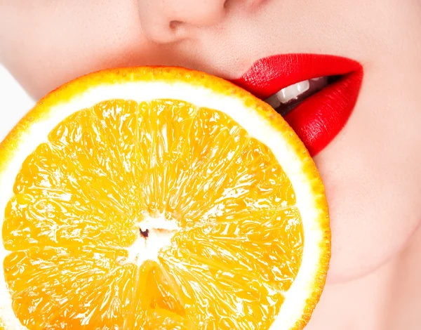 Mooi oranje lippen — Stockfoto