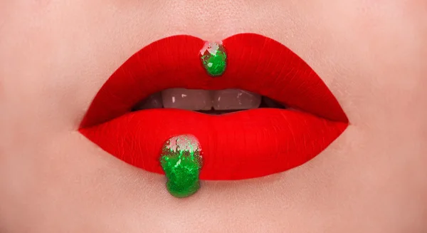 Slightly red lips — Stock Photo, Image