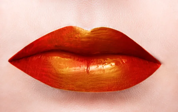 Lippen. macro schoonheid shot. — Stockfoto