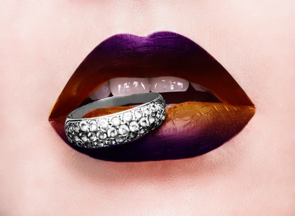 dudaklar. Makro güzellik vurdu.