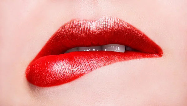 Lippen. macro schoonheid shot. — Stockfoto