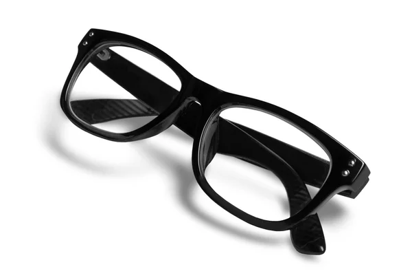 Schwarze Brille isoliert auf weißem Hintergrund — Stockfoto
