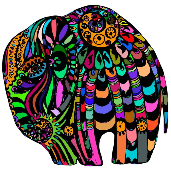 Zentangle tarzında bir resim. Etnik tarzda tişört ve çanta dekorasyonu için resim.