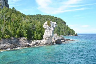 kaya oluşumları, sahil, saksı Adası, Gürcüce bay, tobermory, ontario, Kanada