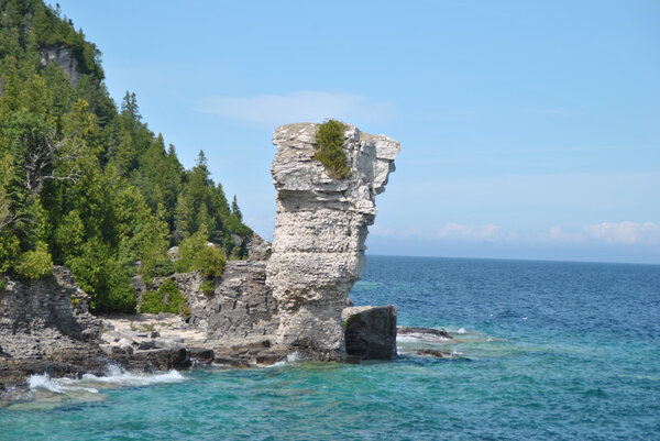 Rock Formations at the Coast, Flowerpot Island, Georgian Bay, Tobermory, Ontario, Canada