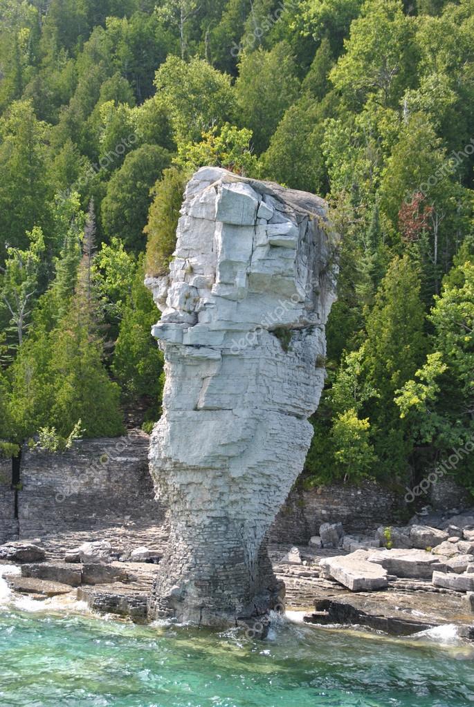 Rock Formations at the Coast, Flowerpot Island, Bay, Tobermory