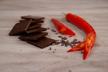 çikolata ve kırmızı biber