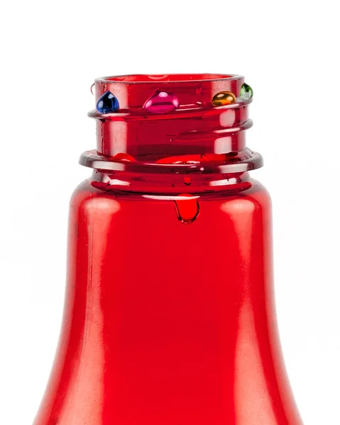 Renkli damlacık şişe boyun üzerine