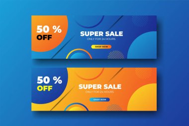 Moda geometrik satış afişi ve sunumu 10 Banner ve Sunum