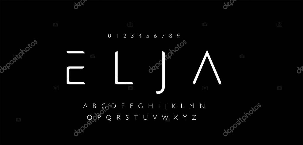 Abstract modern alphabet fonts