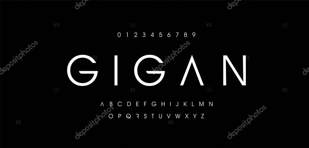 Abstract minimal modern alphabet fonts.