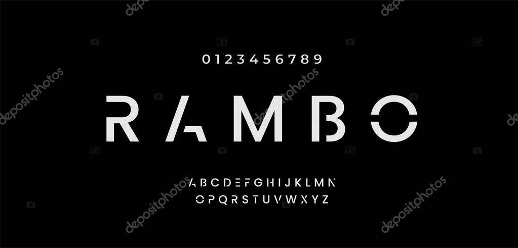 Abstract minimal modern alphabet fonts.