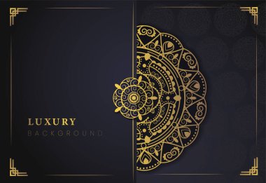 Lüks arka plan vektörü, mandala İslami geçmişi, tebrik kartı, afiş, poster. Geleneksel İslam bayramı