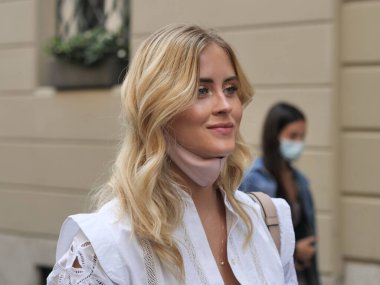  Milan, İtalya: 15 Temmuz 2020: Blogger Valentina Ferragni 