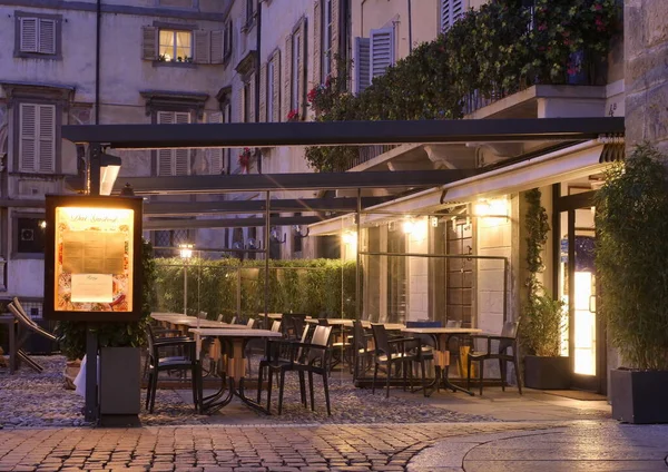 Restaurante Histórico Bérgamo Alta Abierto Solo Para Llevar Debido Las —  Fotos de Stock