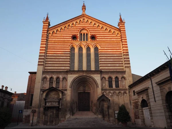 San Fermo Hlavní Kostel Veroně Benátsko Itálie — Stock fotografie