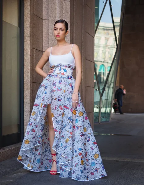 Nilufar Addati Street Style Outfit Před Ultrchic Módní Přehlídka Během — Stock fotografie