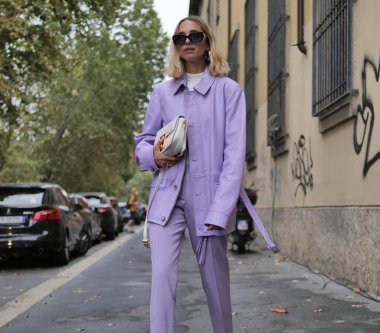Milan Moda Haftası / Kış 2020 / 2021 koleksiyonları sırasında Hugo Boss defilesinde özel konuk Candela Pelizza.