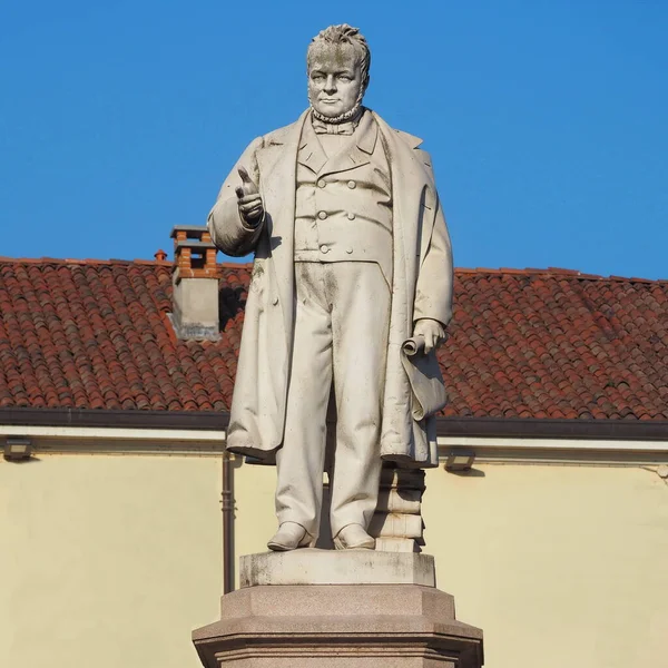 Cavour Statue Von Ercole Villa Vercelli Piemont Italien — Stockfoto